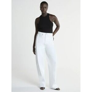 Scoop Slouchy Barrel Jeans Womens Sz 0 White Cotton Stretch Relaxed Fit Neutral